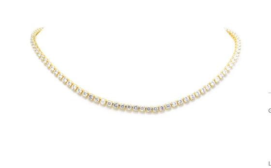 Gold Tennis Glam Necklace