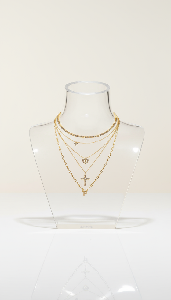The Valencia Layered Gold Necklace Set