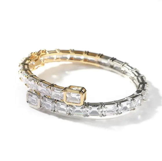 EMERALD CUT CUFF BRACELET SHOP PRISCILLA LEE