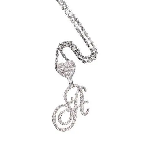 SCRIPT LOVE INITIAL HEART NECKLACE