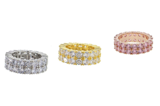 DOUBLE ROW ROUND CUT ETERNITY BAND