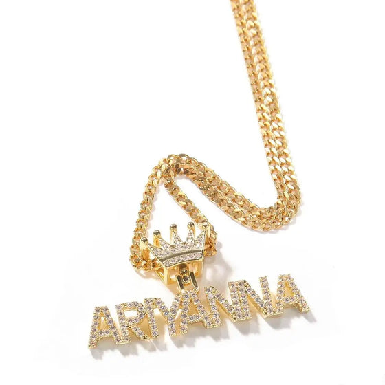 CROWN PENDANT NAME NECKLACE