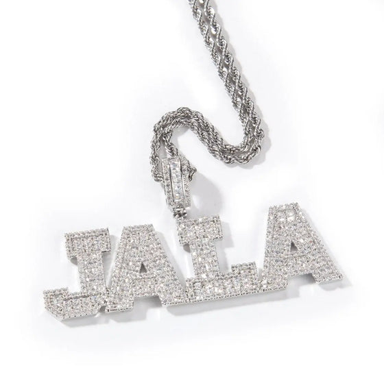 BAGUETTE CUT NAME NECKLACE