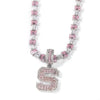 BAGUETTE INITIAL EMERALD CUT NECKLACE SHOP PRISCILLA LEE