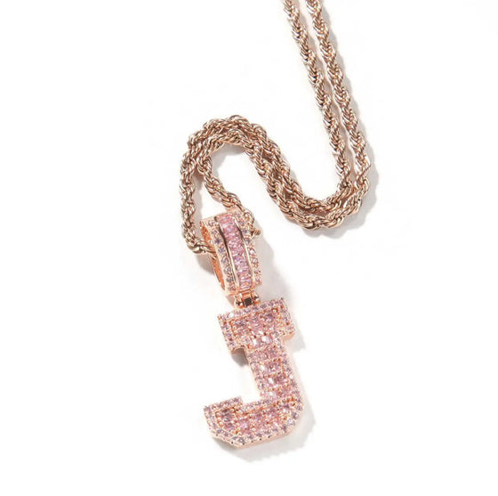 BAGUETTE CUT INITIAL NECKLACE