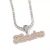 Cursive Tennis Chain Pendant Name Necklace