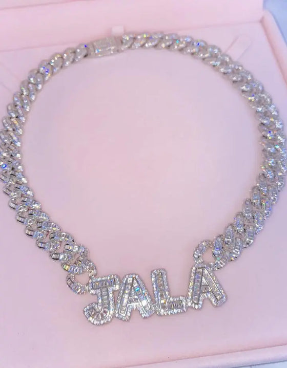 Baguette Chain Name Necklace SHOP PRISCILLA LEE