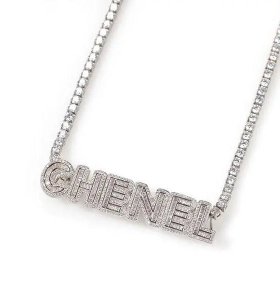 TENNIS CHAIN BAGUETTE NAME NECKLACE