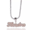 Cursive Tennis Chain Pendant Name Necklace