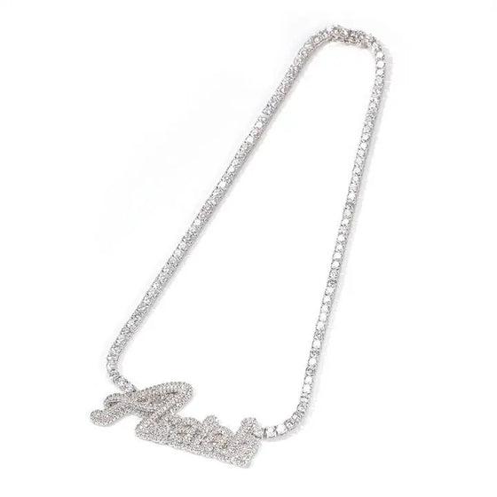Iced Out Tennis Chain Name Necklace 2.0 SHOP PRISCILLA LEE
