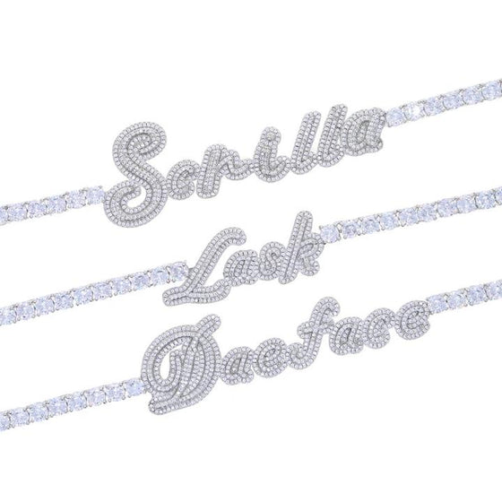 Iced Out Tennis Chain Name Necklace