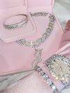 Cursive Font Tennis Chain Initial Necklace SHOP PRISCILLA LEE