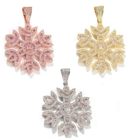 Iced Snowflake Baguette Necklace SHOP PRISCILLA LEE