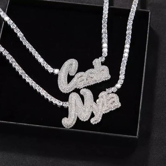 Iced Out Tennis Chain Name Necklace 2.0 SHOP PRISCILLA LEE