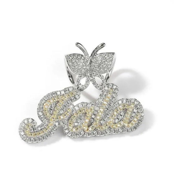 Butterfly Pendant Cursive Name Necklace SHOP PRISCILLA LEE