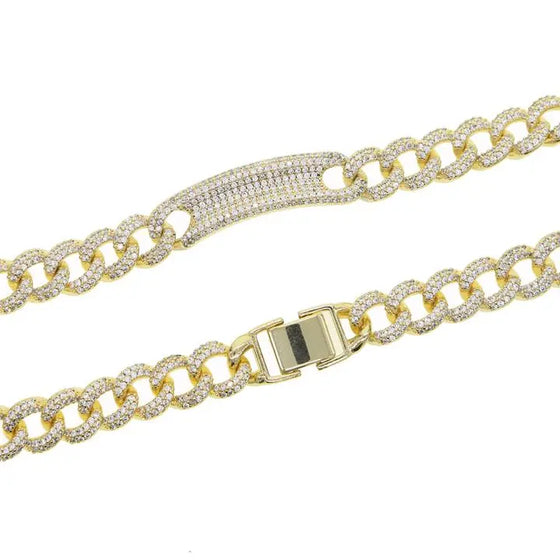 CUBAN LINK BAR NECKLACE