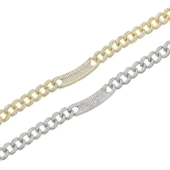 CUBAN LINK BAR NECKLACE SHOP PRISCILLA LEE