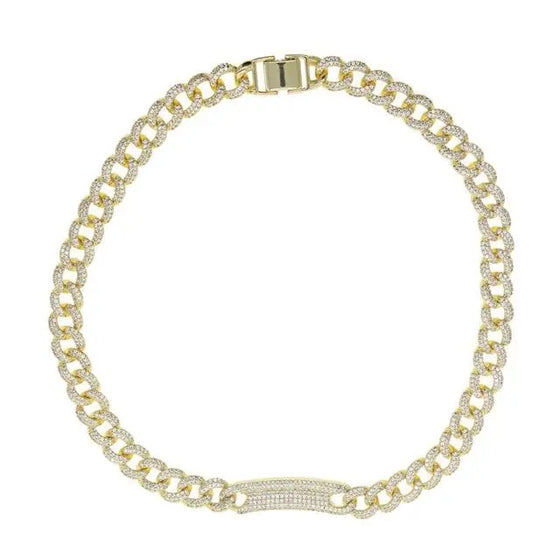 CUBAN LINK BAR NECKLACE SHOP PRISCILLA LEE