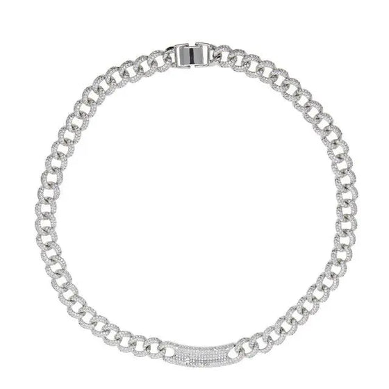 CUBAN LINK BAR NECKLACE SHOP PRISCILLA LEE