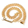 ICY CUBAN LINK NAME NECKLACE