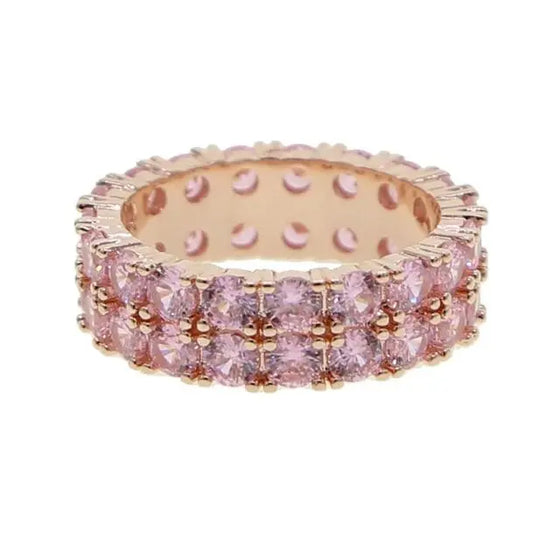 DOUBLE ROW ROUND CUT ETERNITY BAND