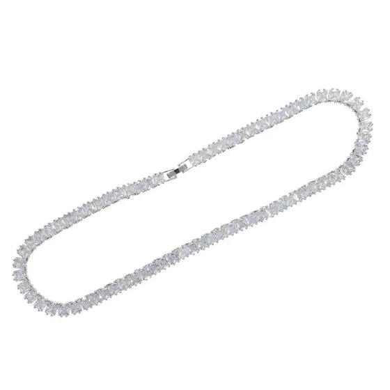 PRINCESS CUT TENNIS CHAIN NECKLACE