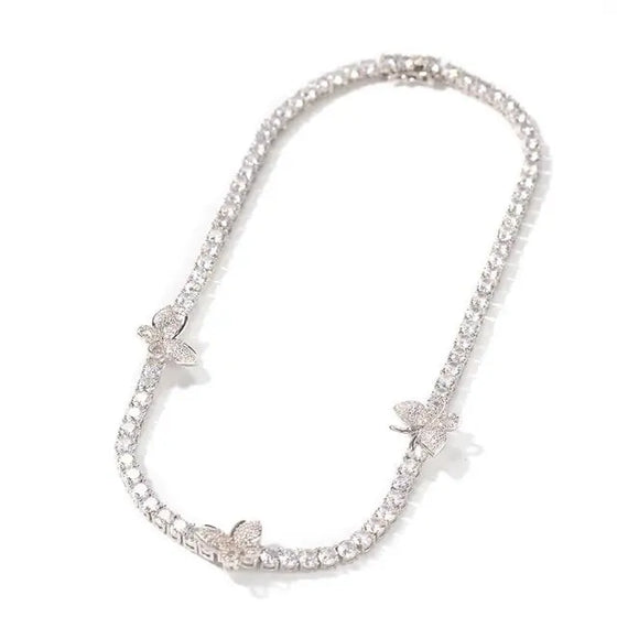 TENNIS CHAIN BUTTERFLY NECKLACE