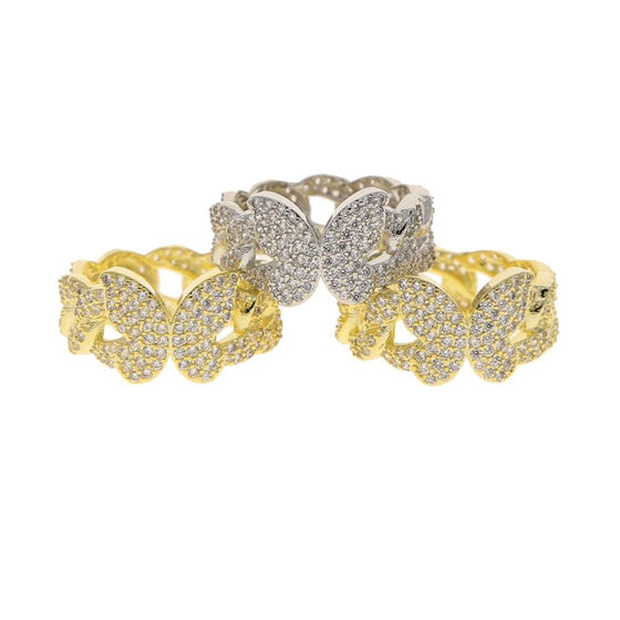 CUBAN LINK BUTTERFLY RING