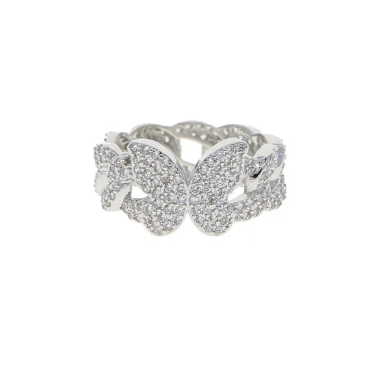 CUBAN LINK BUTTERFLY RING