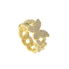 CUBAN LINK BUTTERFLY RING