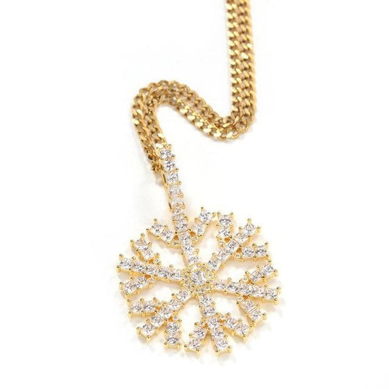 Icy Snowflake Pendant Necklace