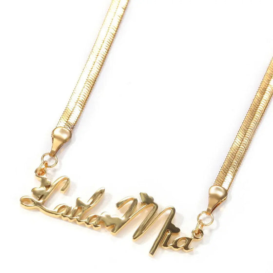 HERRINGBONE NAME NECKLACE