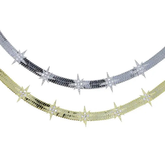 HERRINGBONE STARBURST NECKLACE