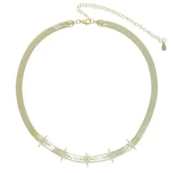 HERRINGBONE STARBURST NECKLACE