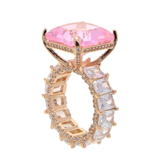 ICY PINK SQUARE RING
