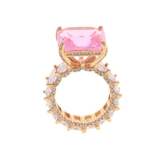 ICY PINK SQUARE RING